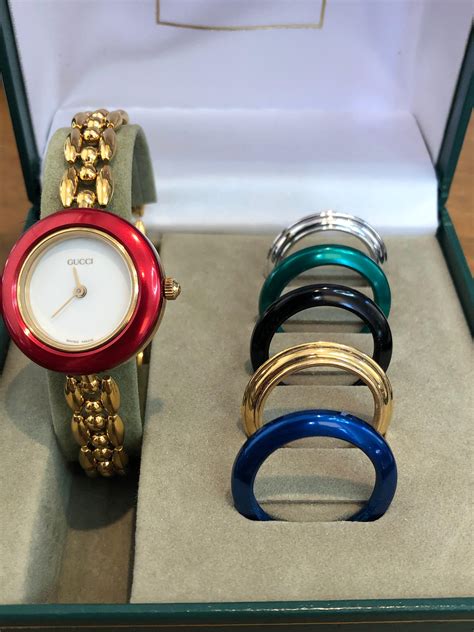 gucci g link watch|Gucci watch interchangeable rings.